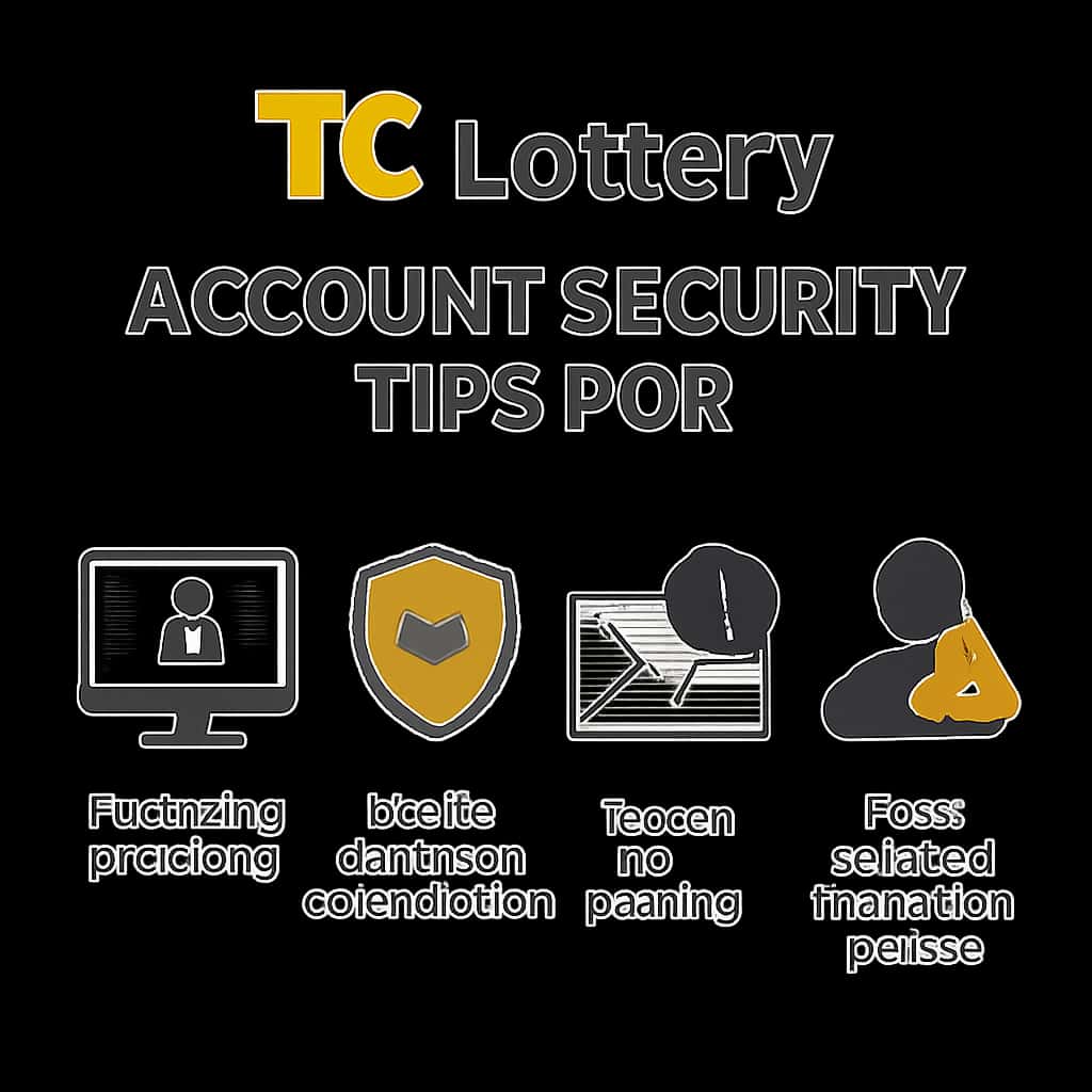 An educational diagram illustrating account security practices for Tc Lottery.