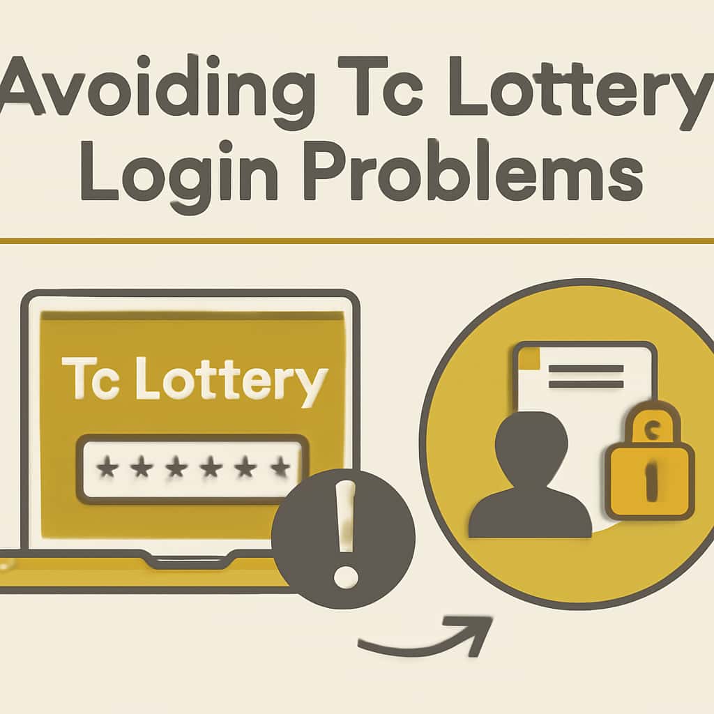 An educational diagram outlining common Tc Lottery login problems and solutions.