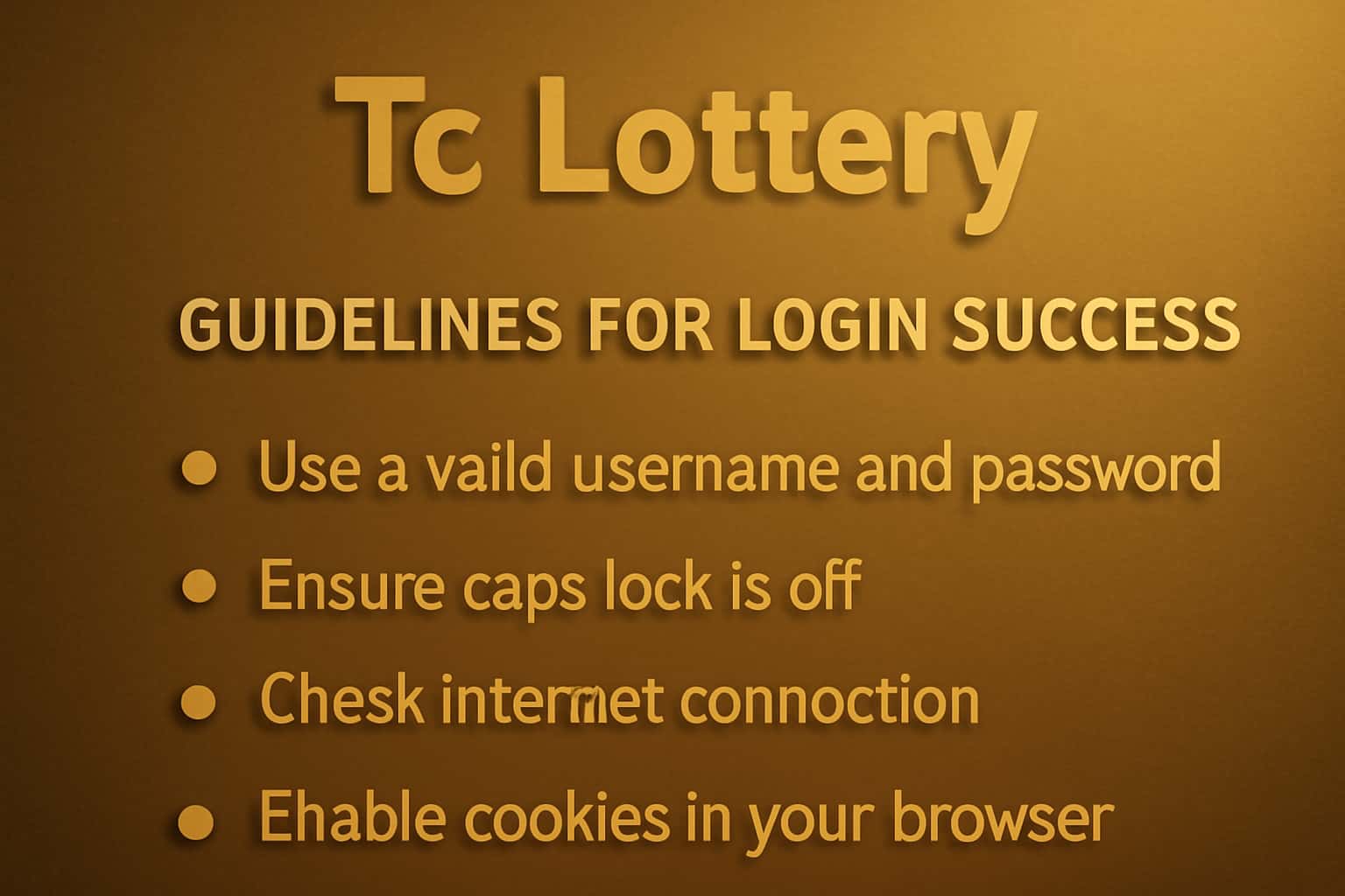 An informative scene depicting guidelines for successful login to Tc Lottery.