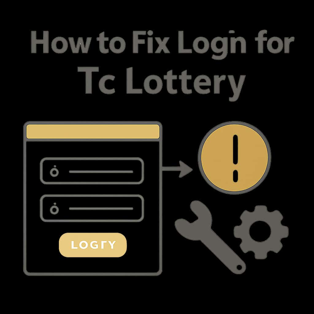Illustration detailing steps for fixing Tc Lottery login.