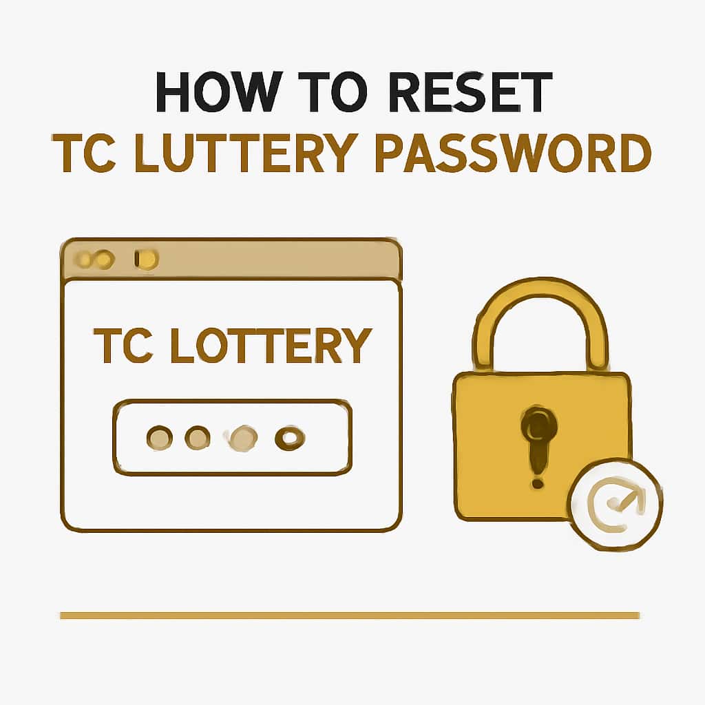 An educational diagram outlining the password reset process for Tc Lottery.