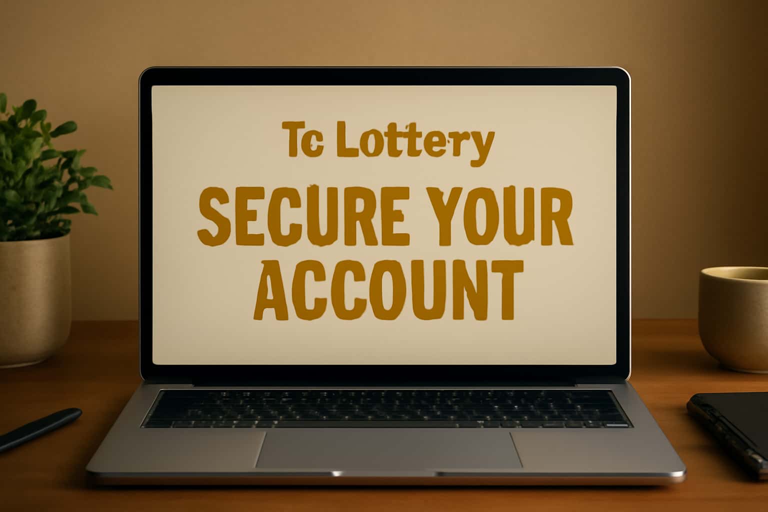 An informative scene illustrating the importance of securing a lottery account.