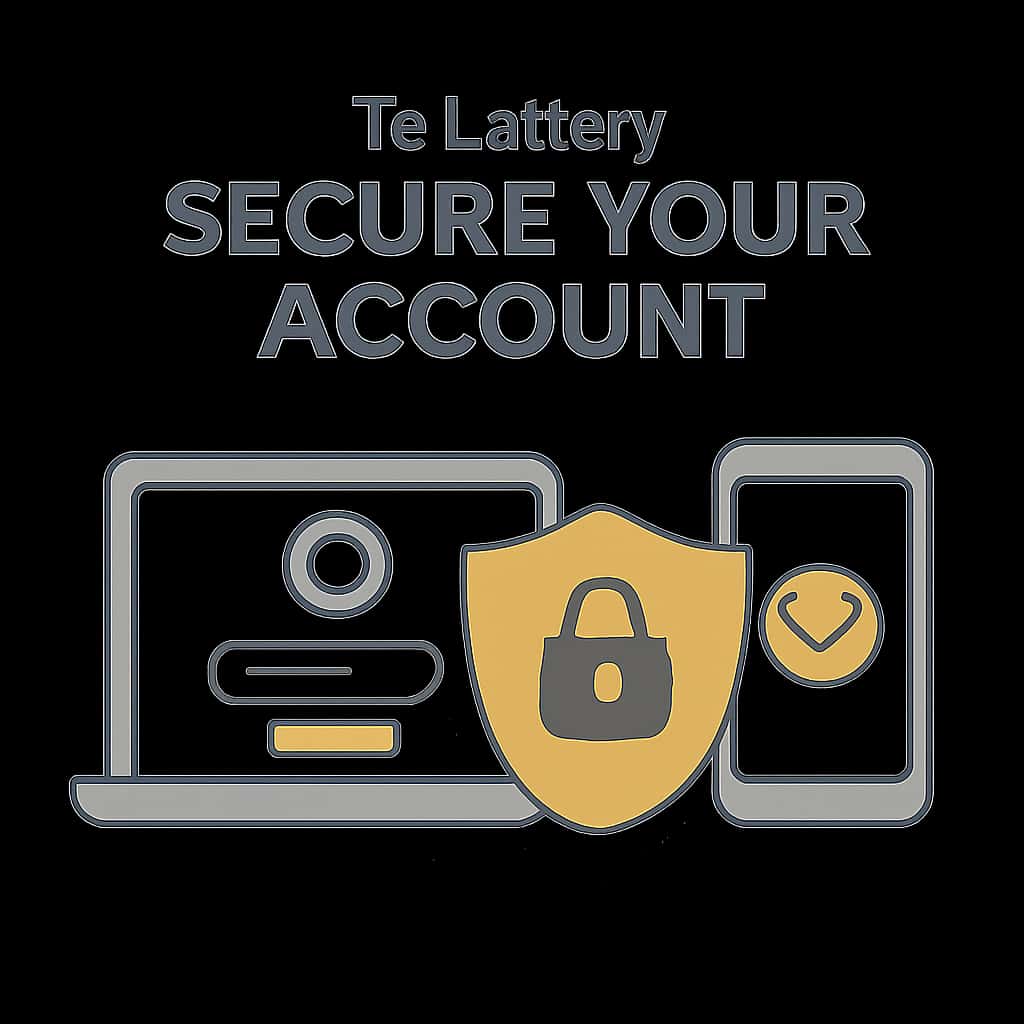 An educational diagram showing steps to secure a lottery account.