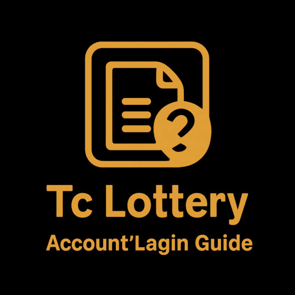 A professional badge representing the Tc Lottery account login guide.