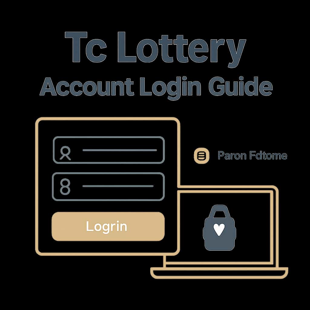 An educational diagram illustrating the Tc Lottery account login process.