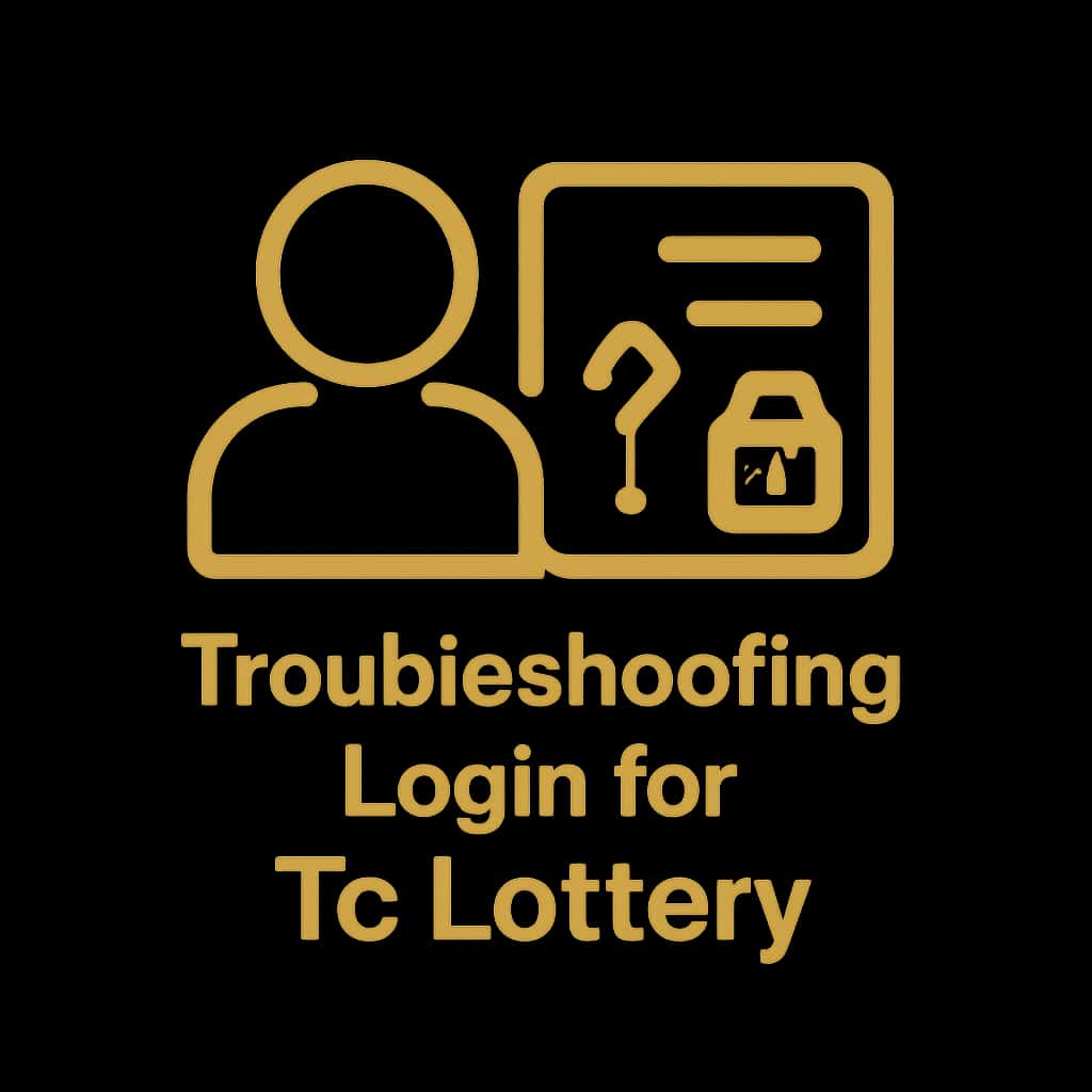 An icon representing troubleshooting login for Tc Lottery.