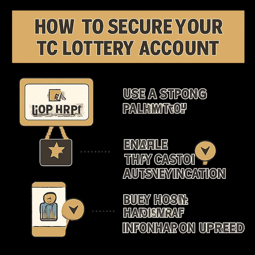 An educational diagram illustrating security measures for a Tc Lottery account.