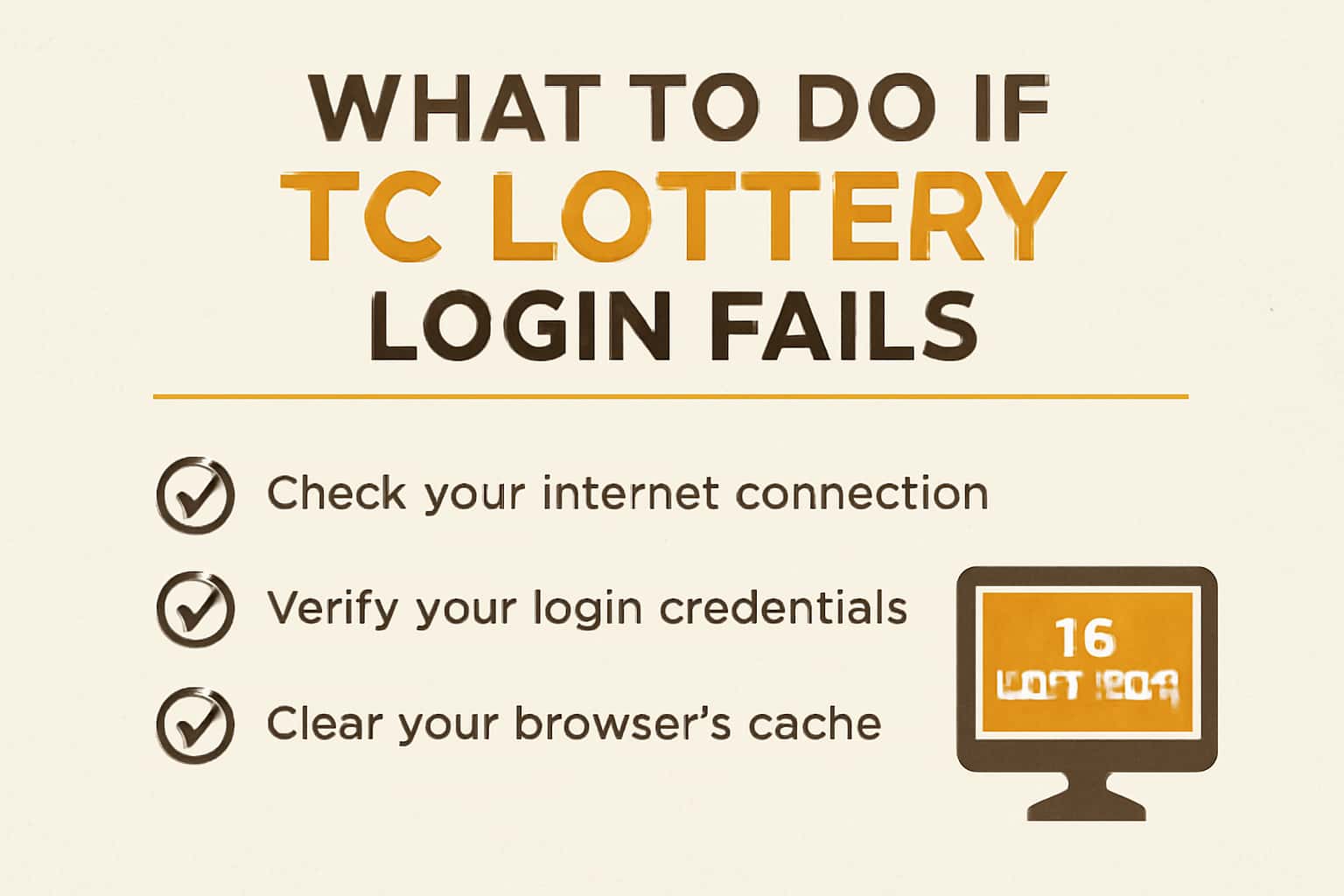 An informative scene depicting login issues with the Tc Lottery platform.