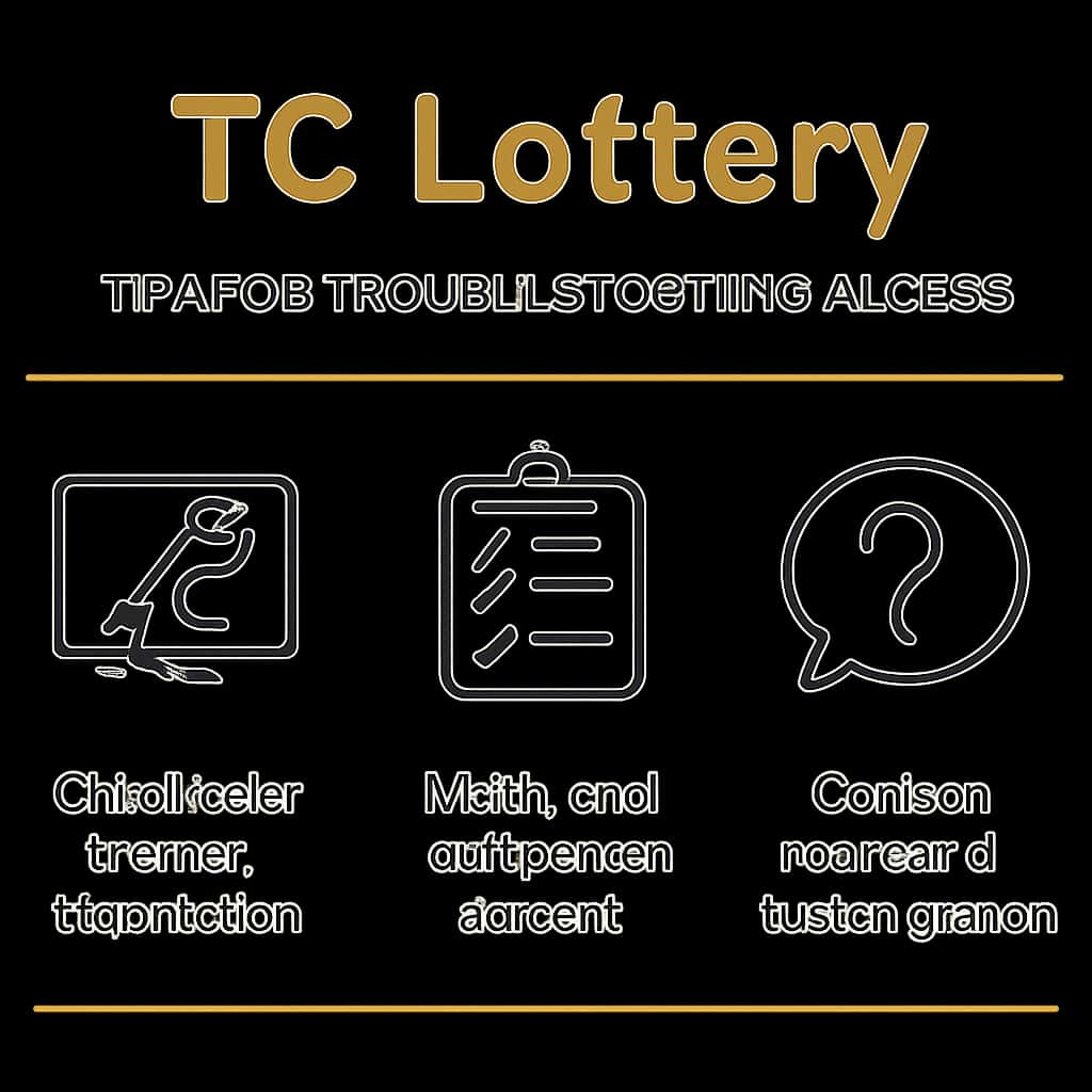 An informative illustration outlining troubleshooting steps for Tc Lottery access
