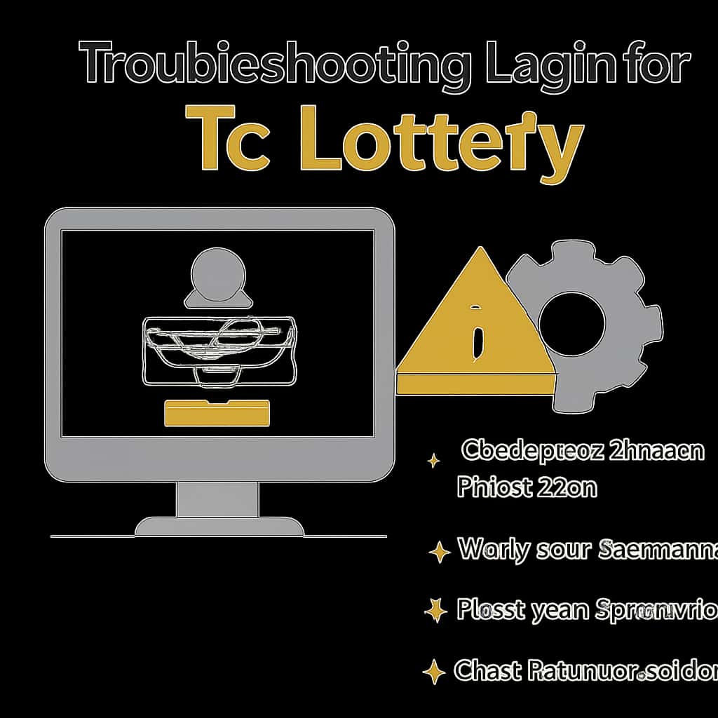 An educational diagram illustrating login troubleshooting steps for Tc Lottery.