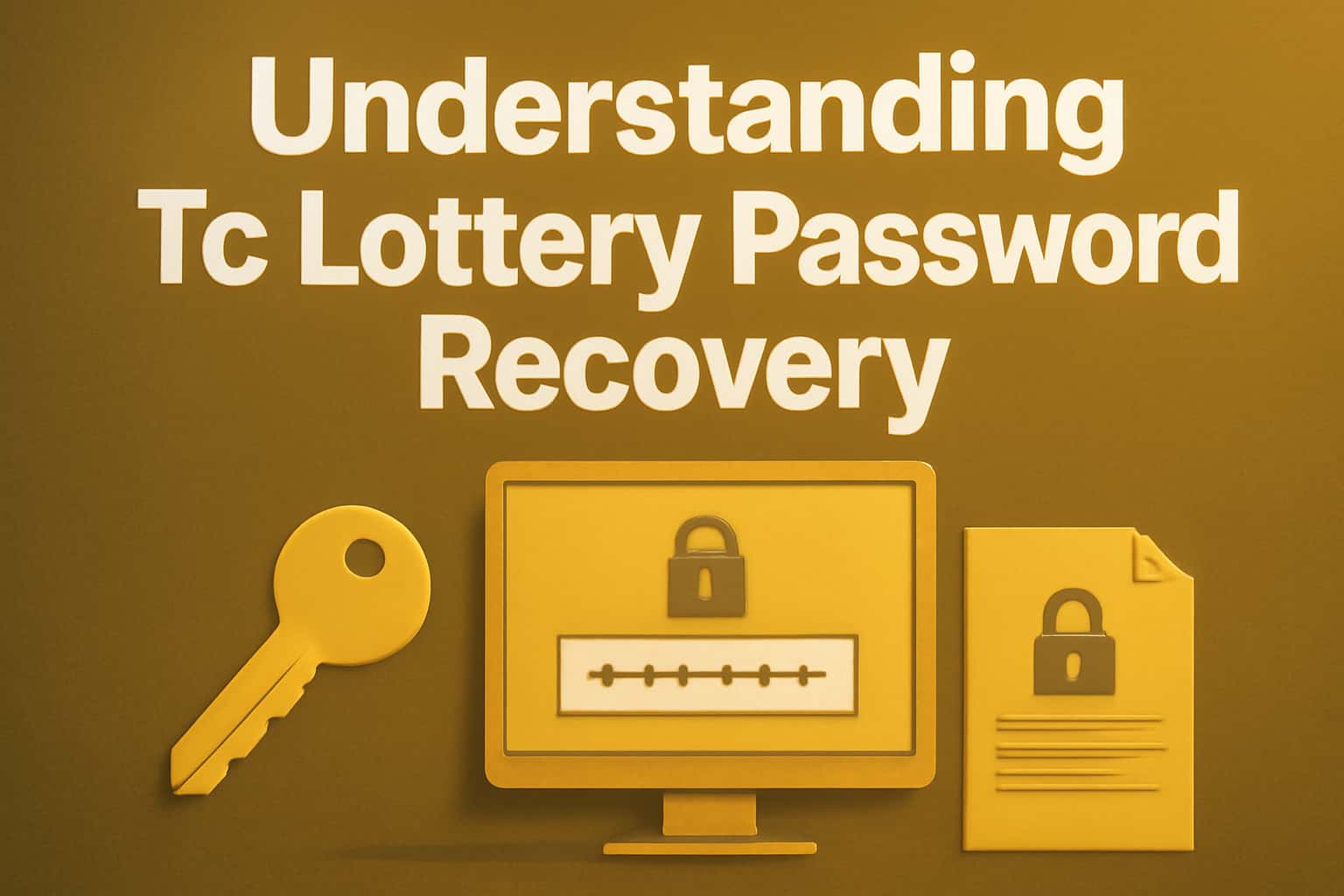 An educational graphic depicting the Tc Lottery password recovery process, with the text 'Tc Lottery' prominently displayed.